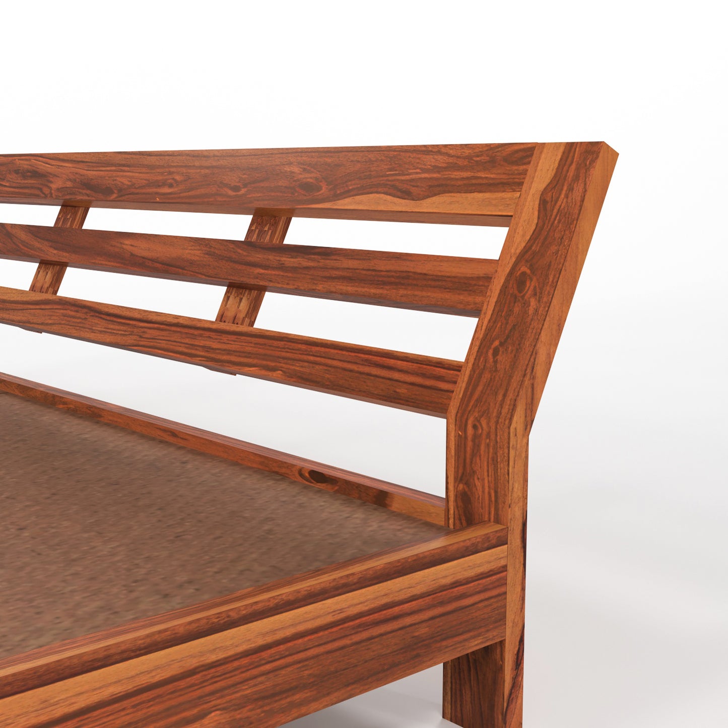 Umrel Solid Sheesham Wood King Size Bed Without Storage (Honey. Finish)