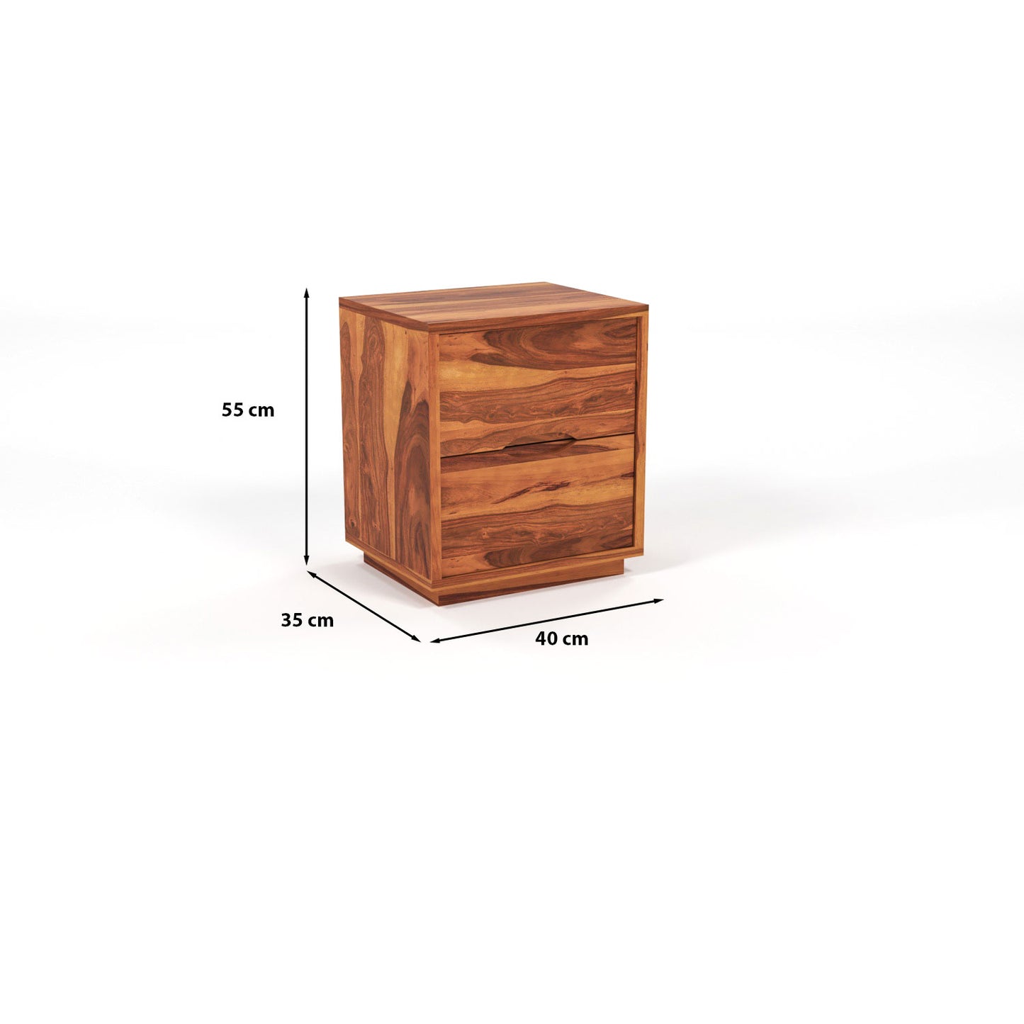 Sovralionor Solid Sheesham Wood Bedside Table (Honey Finish)