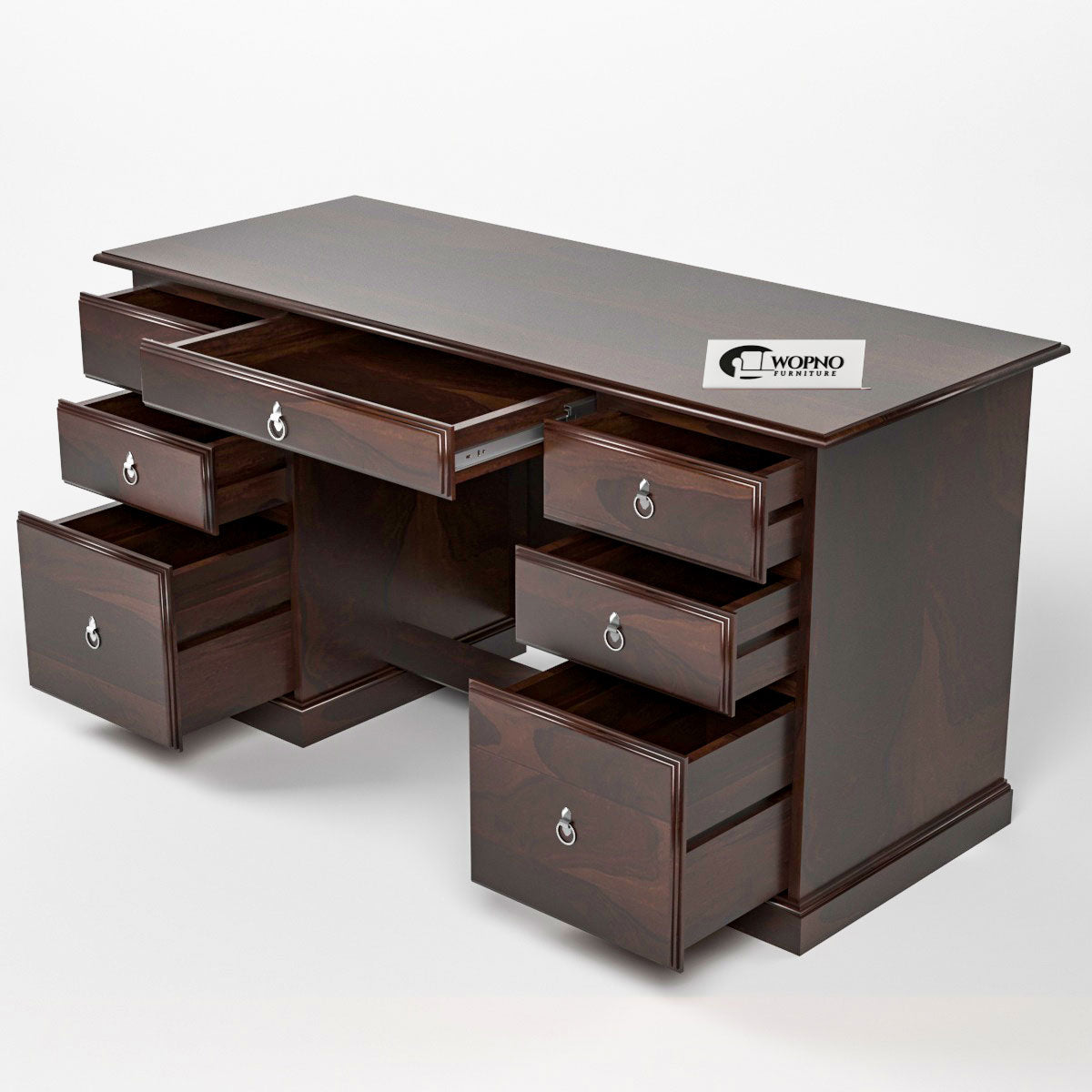 Sornel Solid Sheesham Wood Study Desk (Walnut Finish)