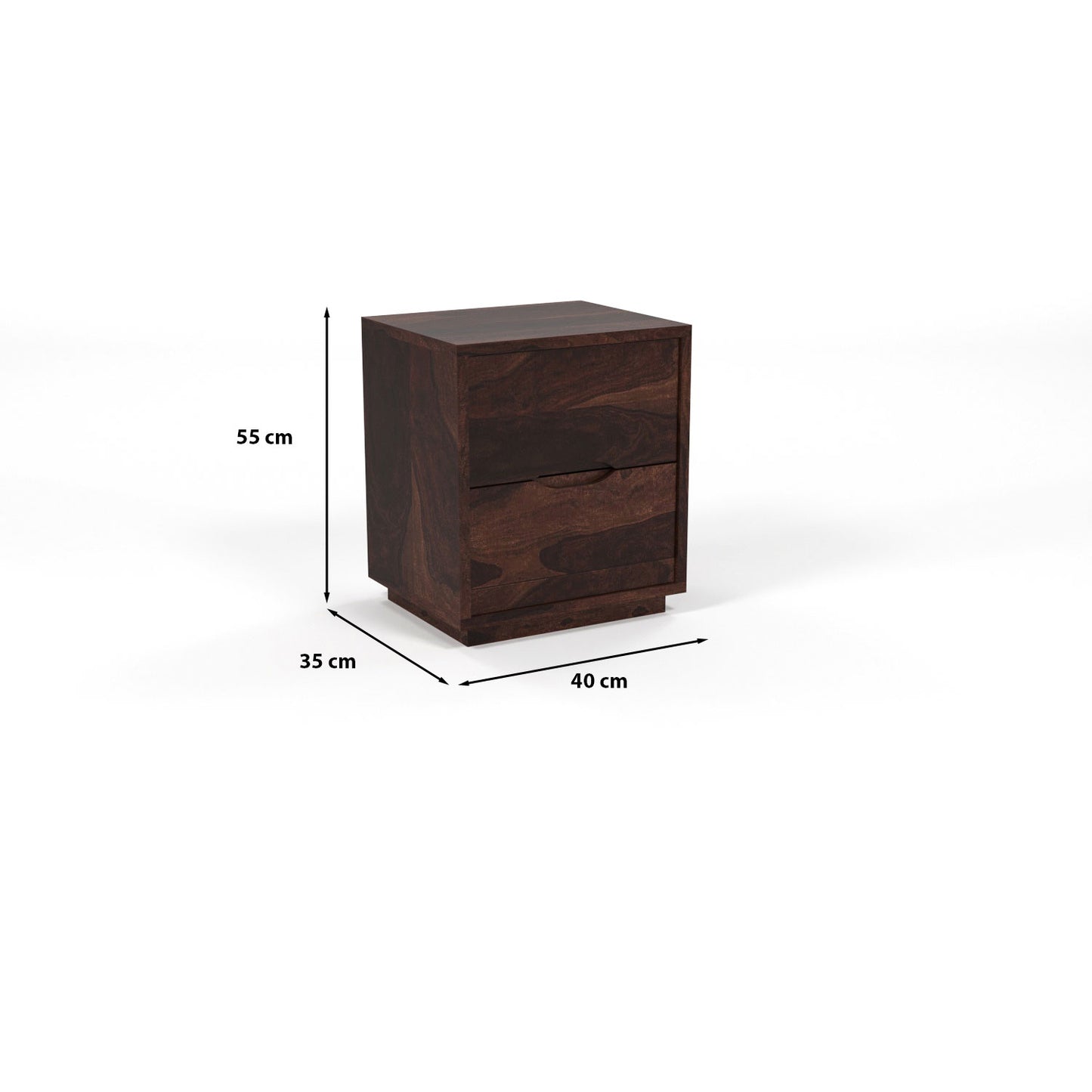 Sovralionor Solid Sheesham Wood Bedside Table (Walnut Finish)