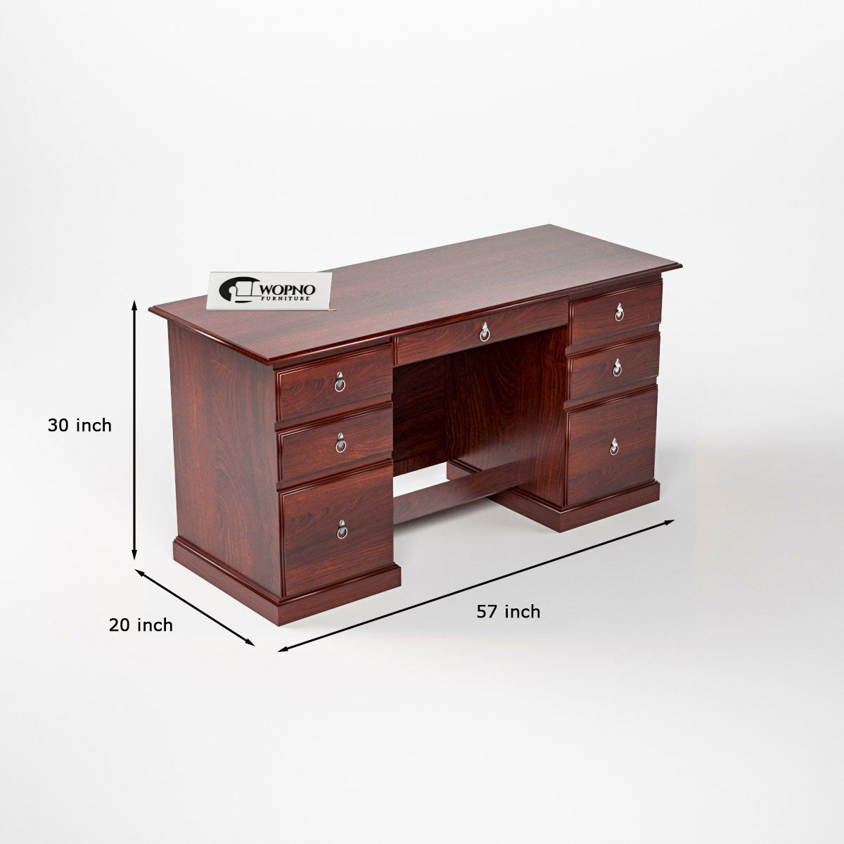 Sornel Solid Sheesham Wood Study Desk (Mahogany Finish)