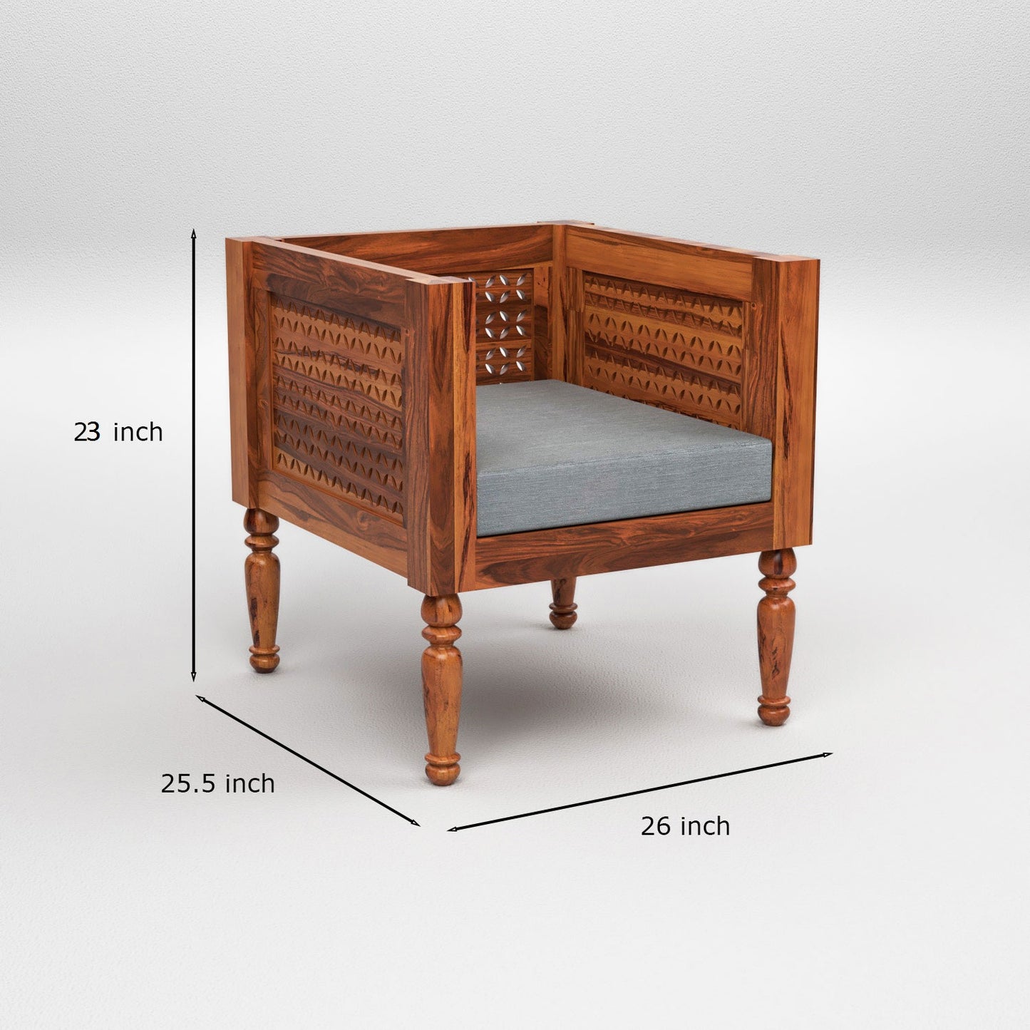 Sovric Solid Sheesham Wooden 5 Seater Sofa Set (Honey Finish )