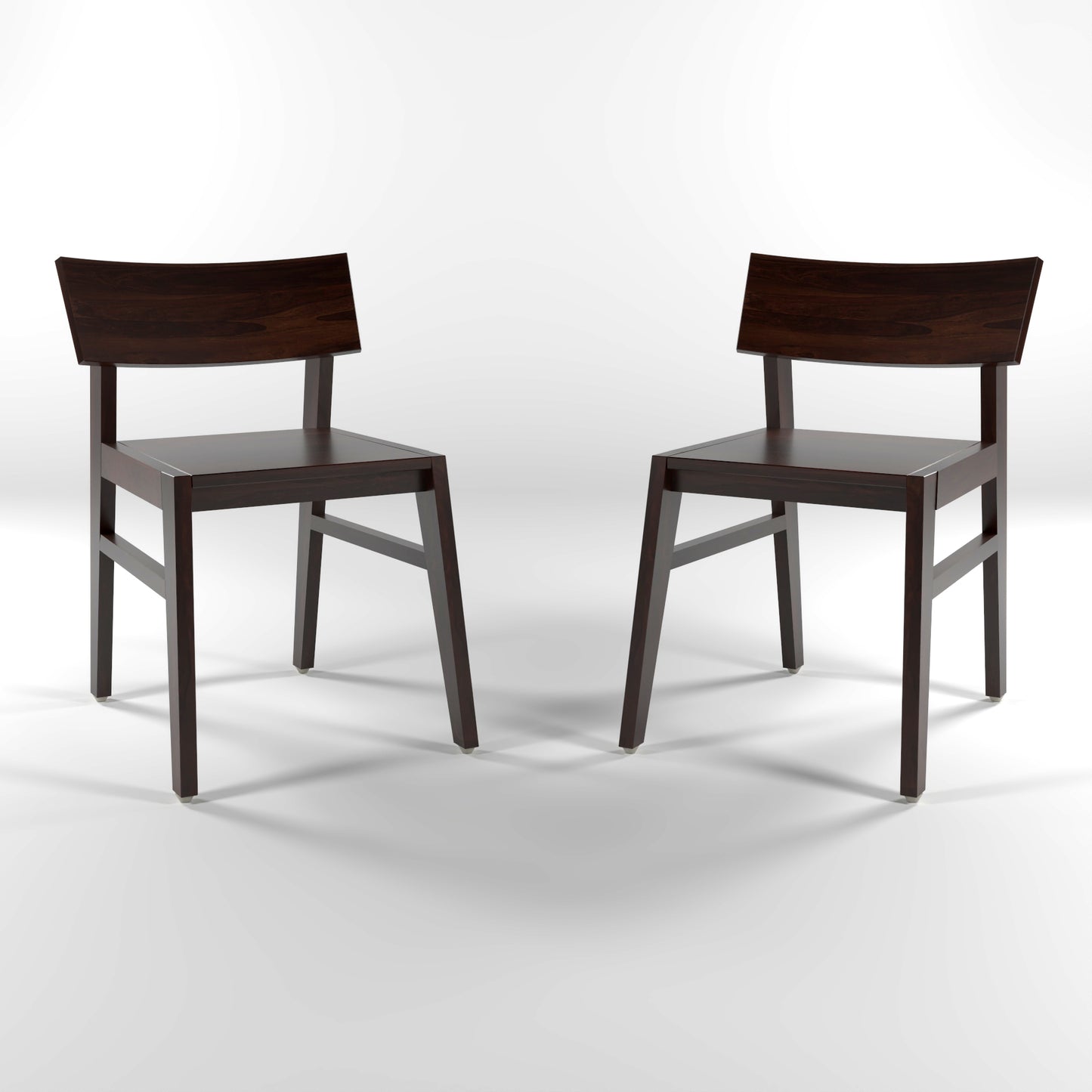 Torric Solid Sheesham Wooden Two Dining Chair Set (Walnut Finish)