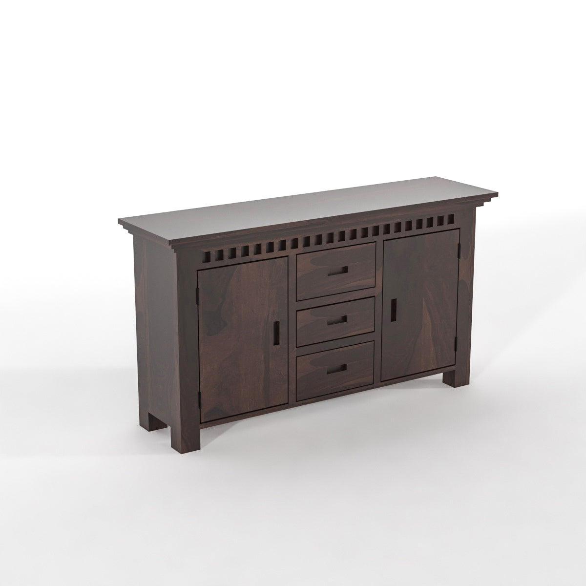 Pivra Solid Sheesham Wood Sideboard and Cabinets (Walnut Finish)