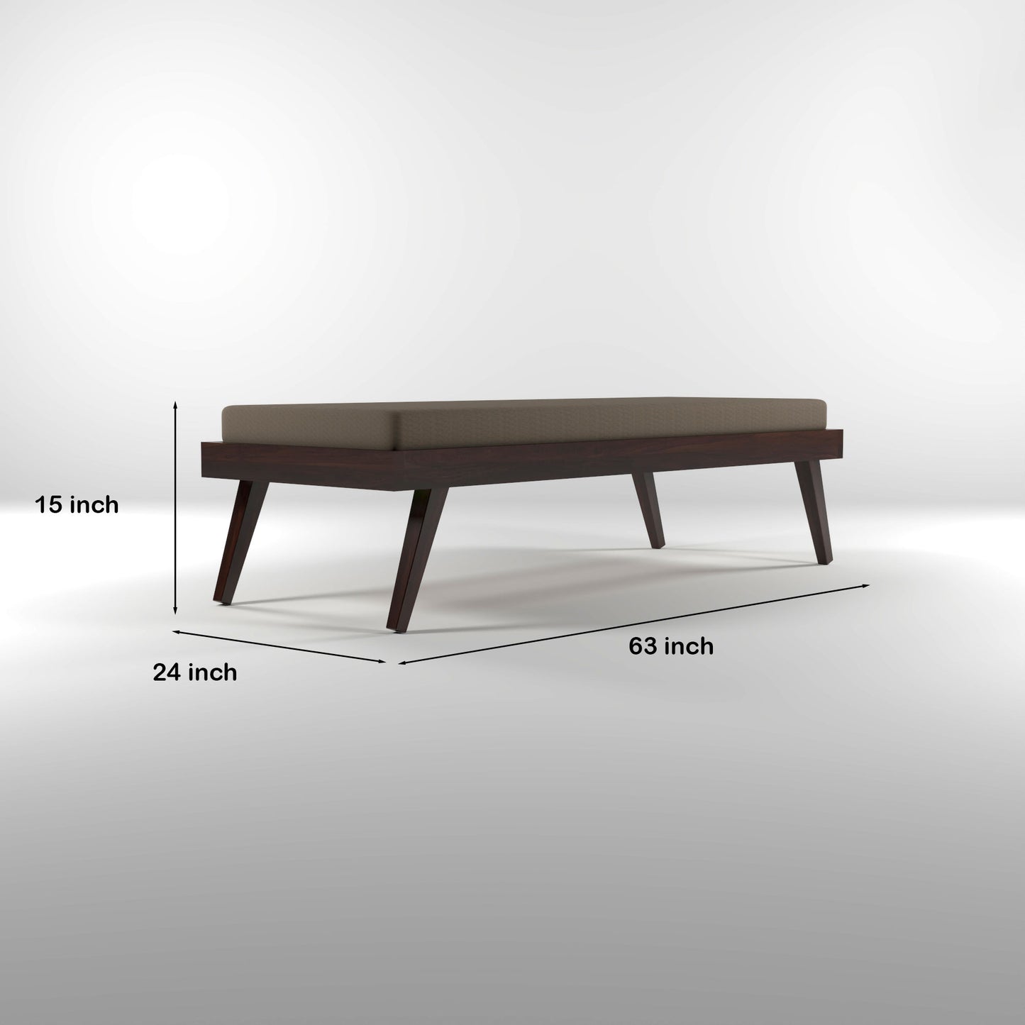 Lomric Solid Sheesham Wood Diwan Bed (Walnut Finish )