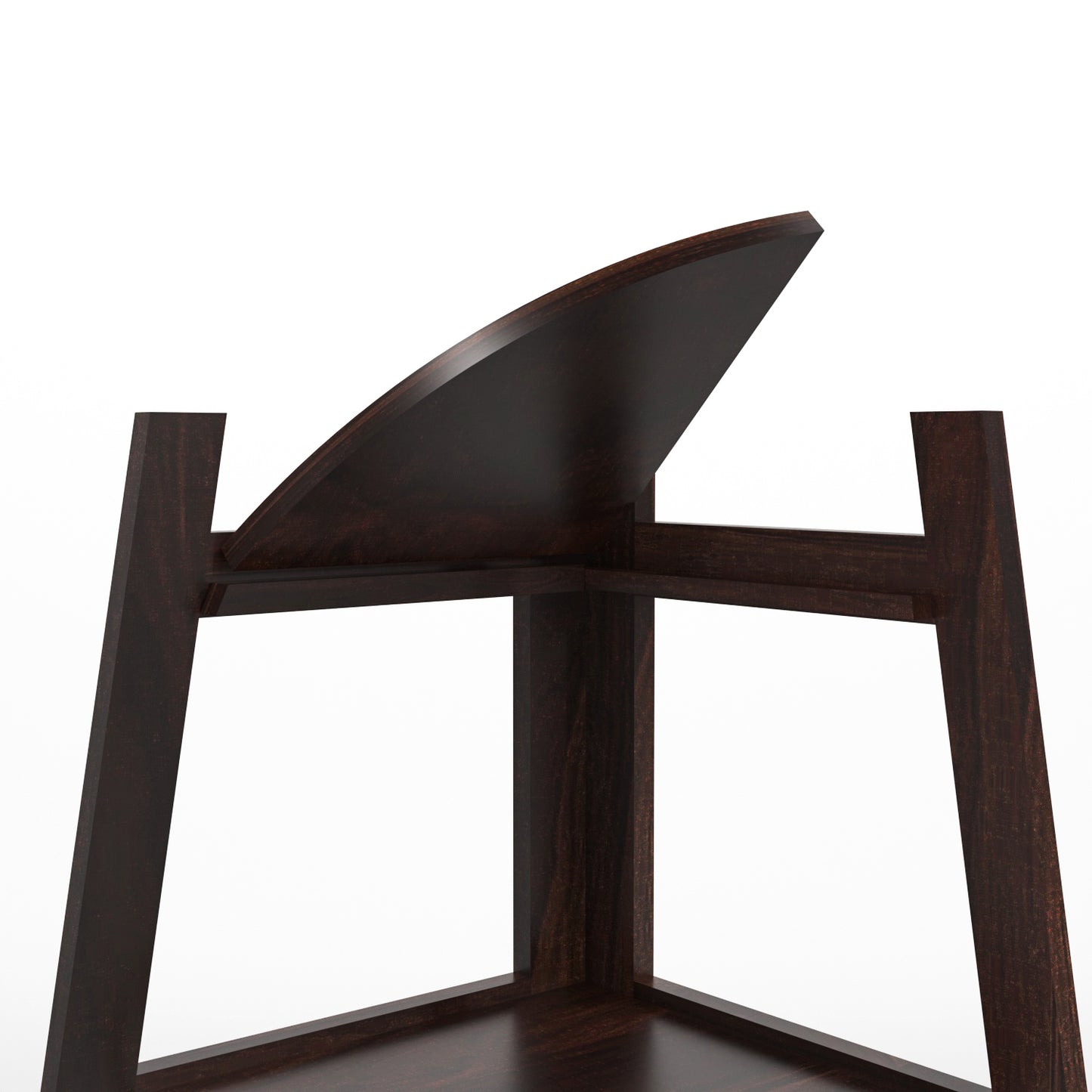 Zentor Solid Sheesham Wood 5 Tier Corner Ladder Shelf Floor Standing (Walnut Finish))