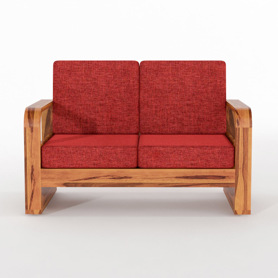 Juvric Solid Sheesham Wooden 2 Seater Sofa Set (Honey Finish)