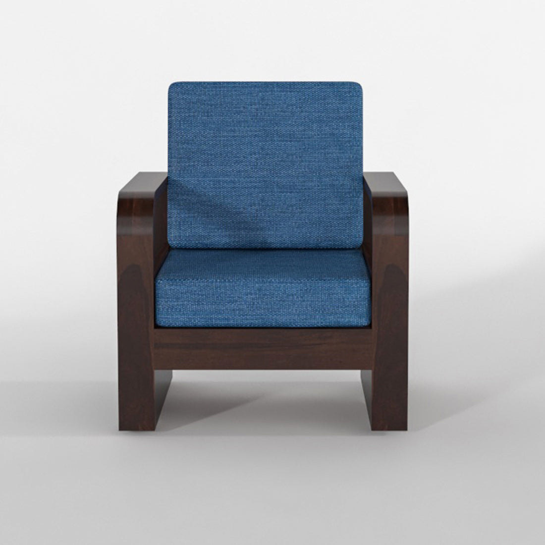 Wovian Solid Sheesham Wooden 1 Seater Sofa Set (Walnut Finish)