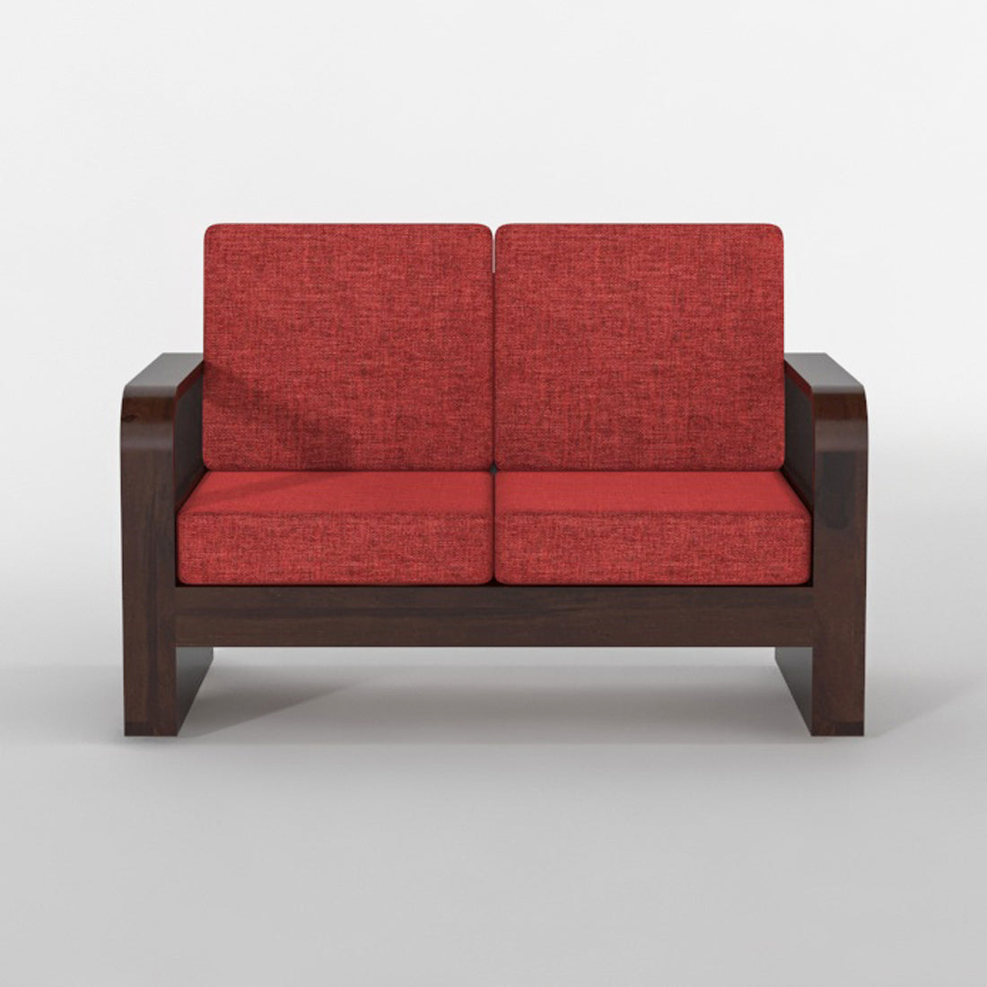 Juvric Solid Sheesham Wooden 2 Seater Sofa Set (Walnut Finish)