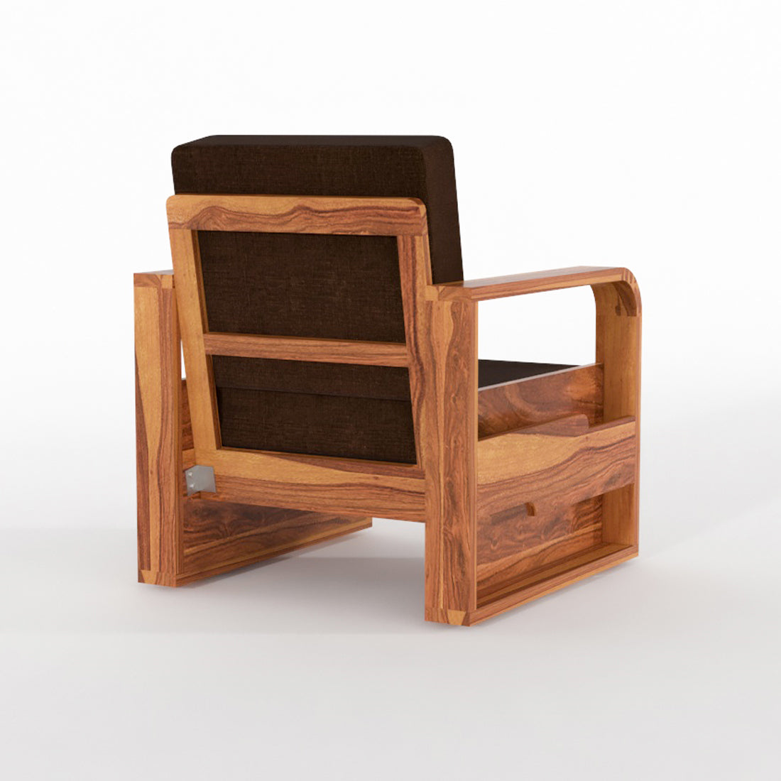 Wovian Solid Sheesham Wooden 1 Seater Sofa Set (Honey Finish)