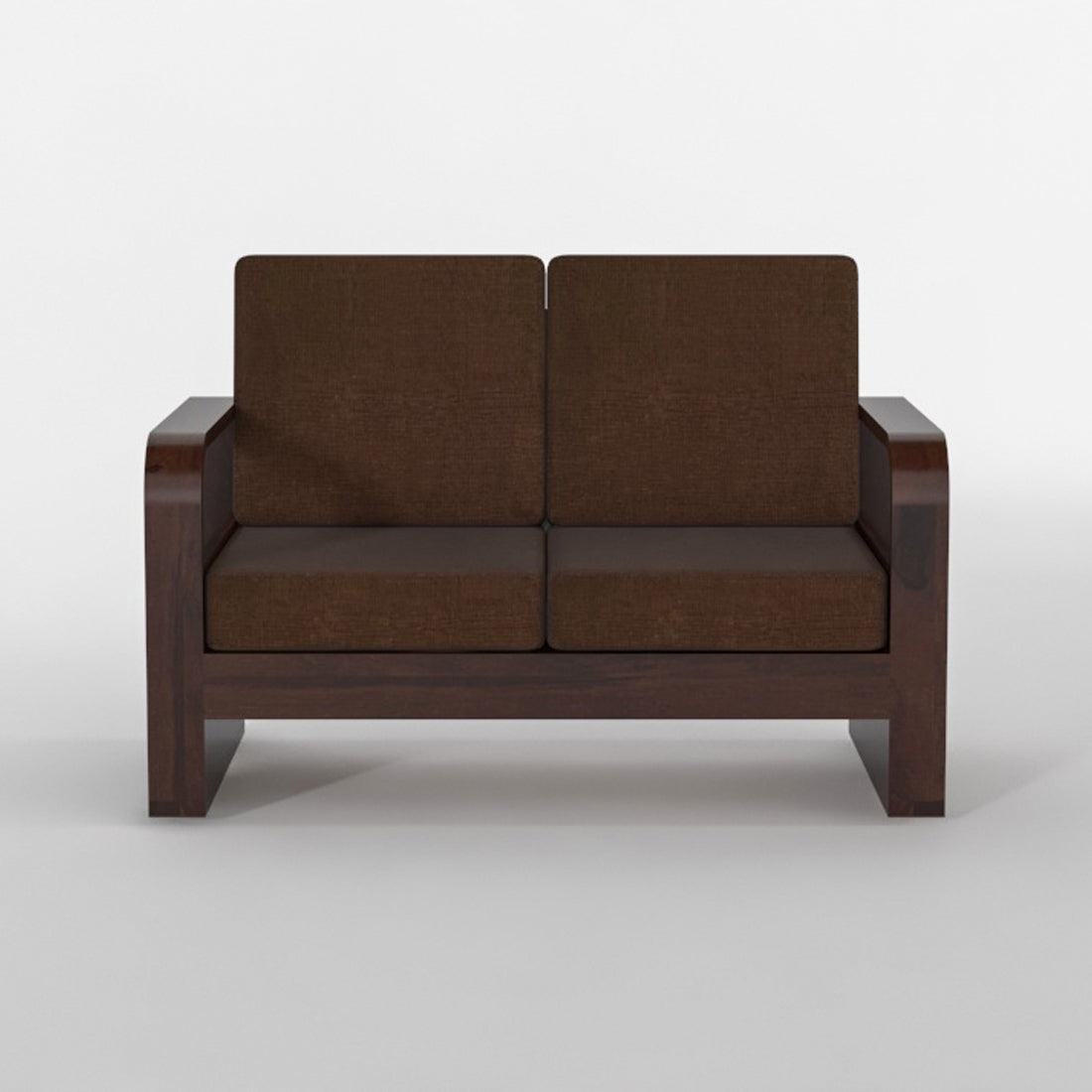 Juvric Solid Sheesham Wooden 2 Seater Sofa Set (Walnut Finish)