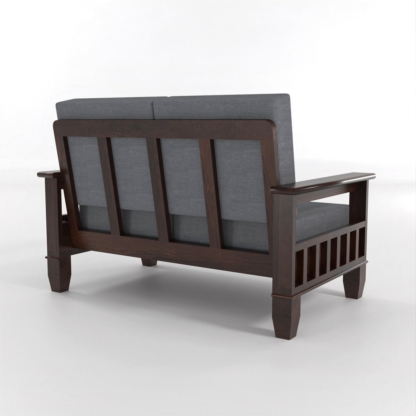 Trivralionel 2 Seater Solid Sheesham Wood Sofa Set (Walnut Finish)