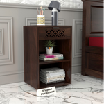 Lomricarionor Solid Sheesham Wood Bedside Table (Walnut Finish)
