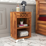 Lomricarionor Solid Sheesham Wood Bedside Table (Honey Finish)
