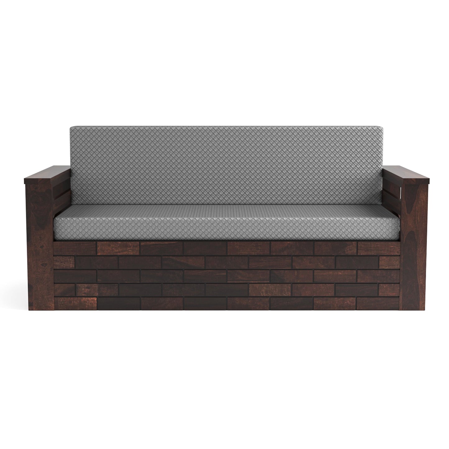 Bralor Solid Sheesham Wooden 3 Seater Sofa Cum Bed (Walnut  Finish)