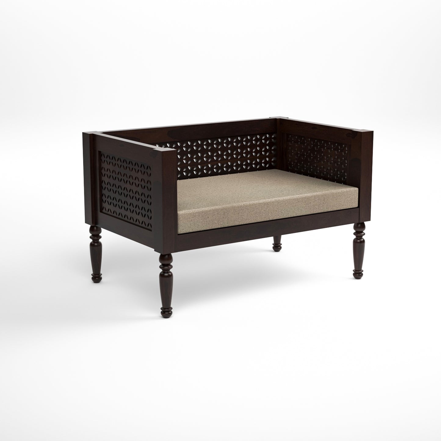 Ulnor Solid Sheesham Wooden 6 Seater Sofa Set (Walnut Finish)