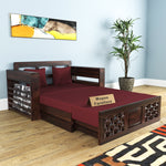 Orvan Solid  Sheesham Wooden 2 Seater diamond Sofa Cum Bed  (Walnut,Finish )