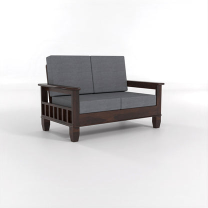 Trivralionel 2 Seater Solid Sheesham Wood Sofa Set (Walnut Finish)