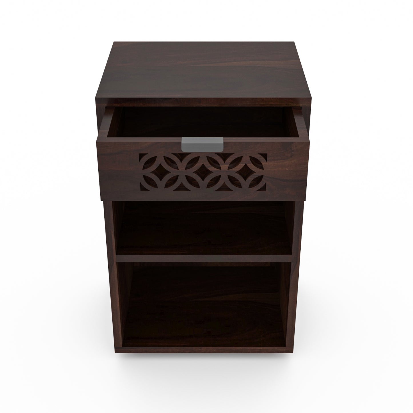 Lomricarionor Solid Sheesham Wood Bedside Table (Walnut Finish)