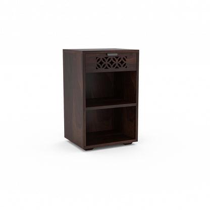 Lomricarionor Solid Sheesham Wood Bedside Table (Walnut Finish)