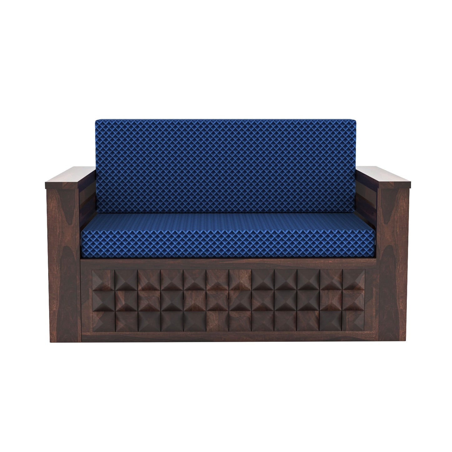 Orvan Solid Sheesham Wooden 2 Seater diamond Sofa Cum Bed (Walnut ,Finish )
