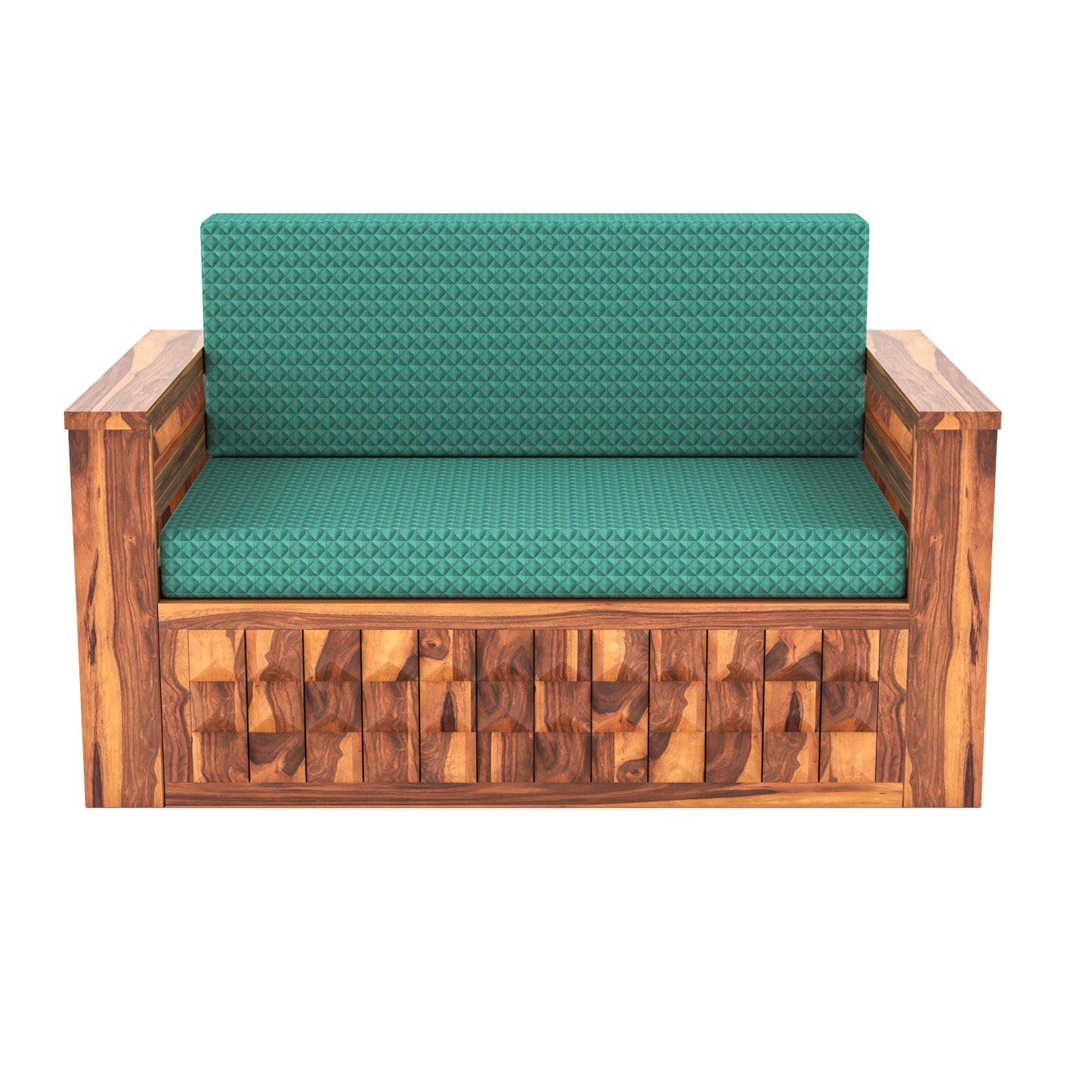 Orvan Solid Sheesham Wooden 2 Seater diamond Sofa Cum Bed (Honey ,Finish )