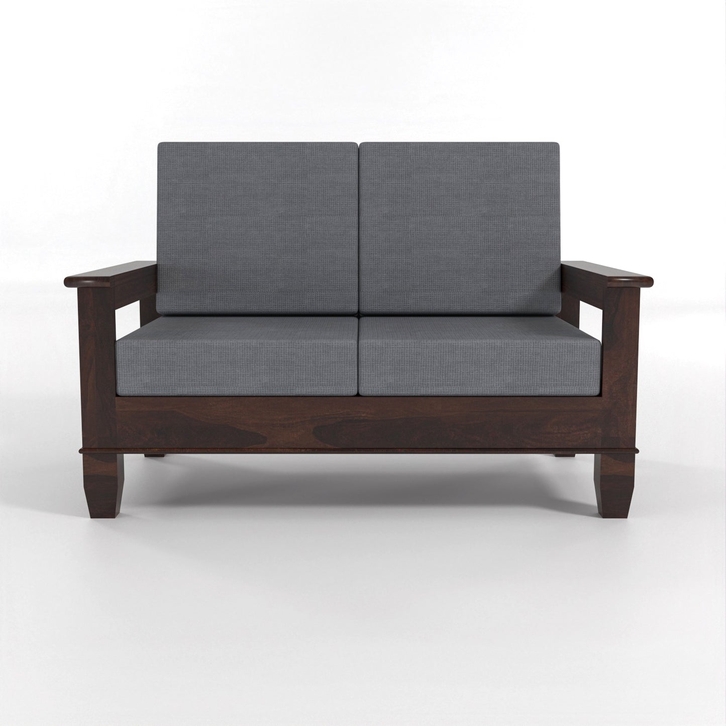 Trivralionel 2 Seater Solid Sheesham Wood Sofa Set (Walnut Finish)