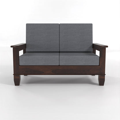 Trivralionel 2 Seater Solid Sheesham Wood Sofa Set (Walnut Finish)