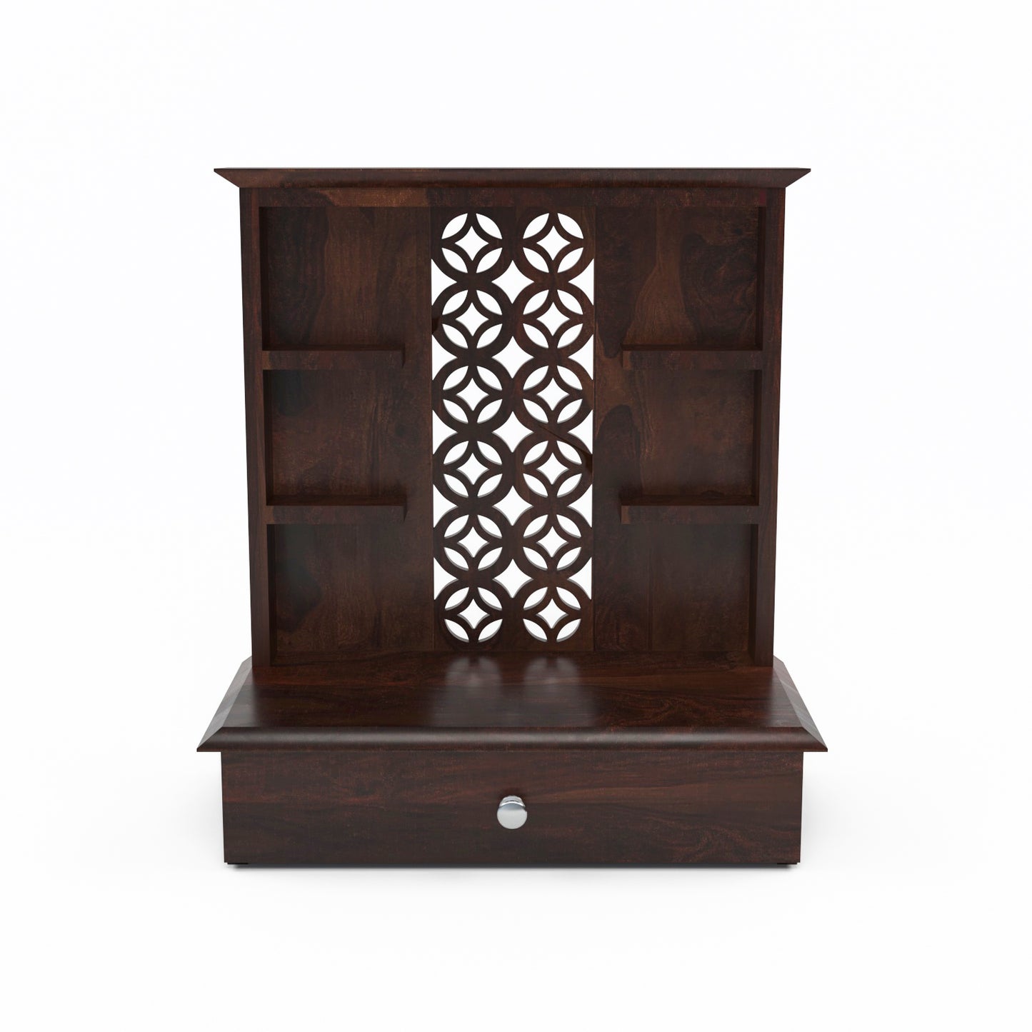 Eryos  Solid Sheesham Wooden Temple for Pooja Home (Walnut Finish )