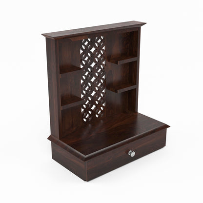 Eryos  Solid Sheesham Wooden Temple for Pooja Home (Walnut Finish )