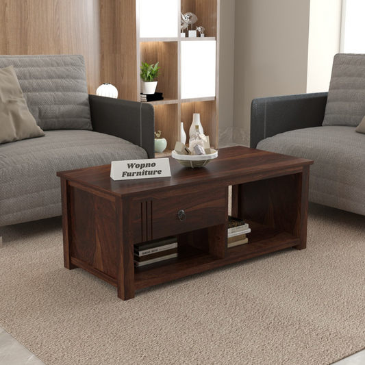 Myric solid  Sheesham Wood Coffee Table (Walnut Finish)