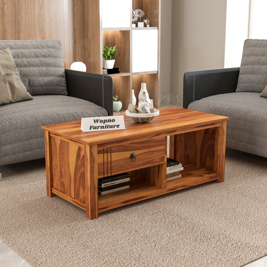 Myric solid  Sheesham Wood Coffee Table (Honey Finish)
