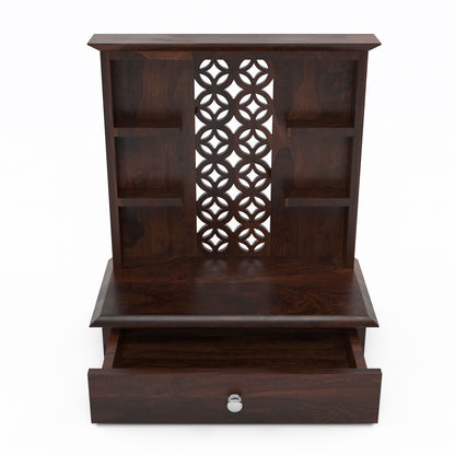 Eryos  Solid Sheesham Wooden Temple for Pooja Home (Walnut Finish )