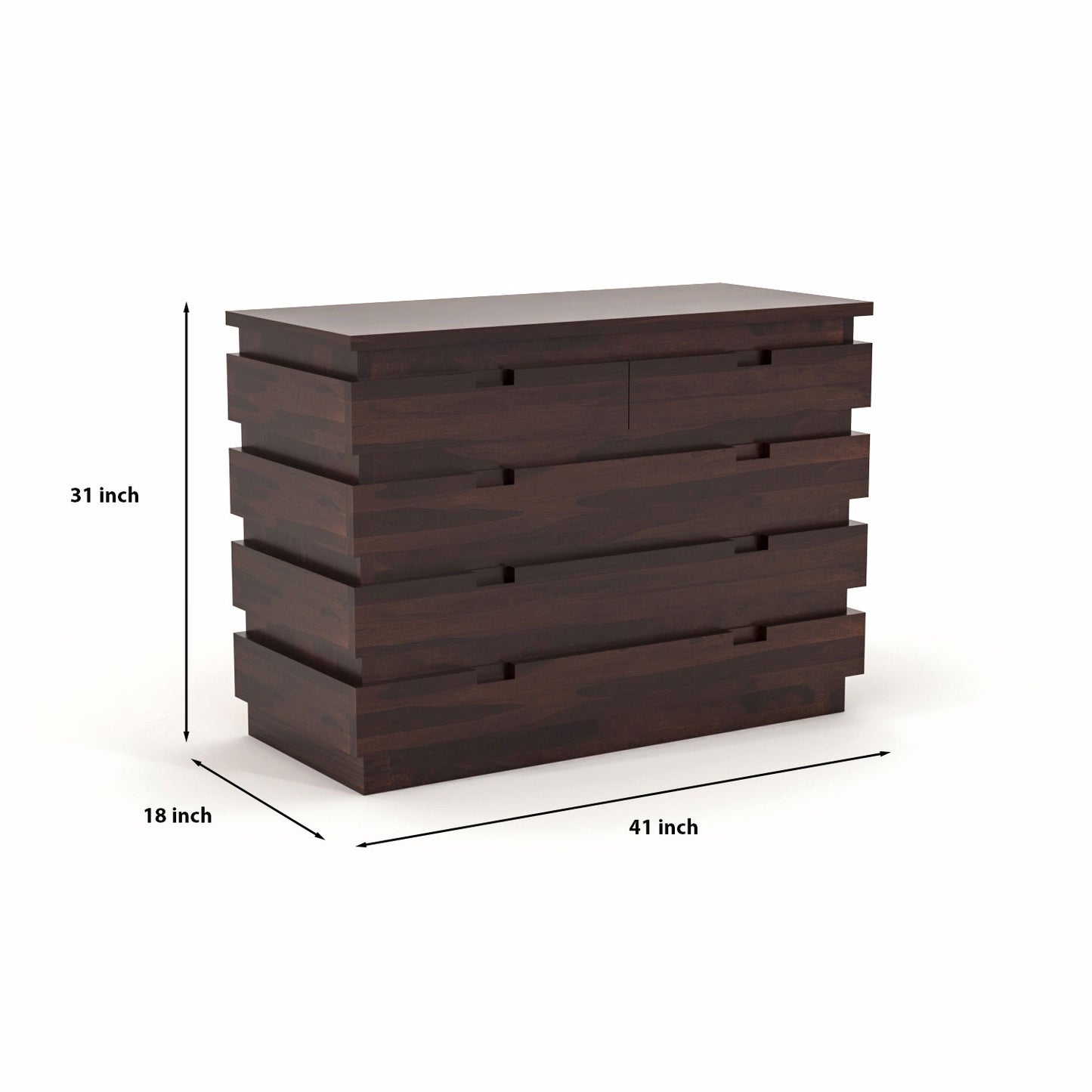 Pivra Solid Sheesham Wood Sideboard and Cabinets (Walnut Finish)