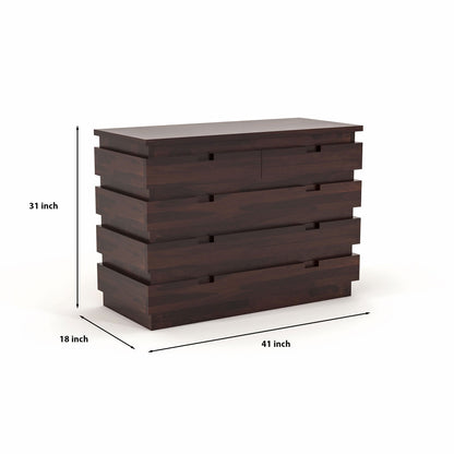 Pivra Solid Sheesham Wood Sideboard and Cabinets (Walnut Finish)