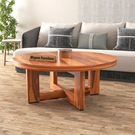Arven Solid Sheesham Wood Coffee Table (Honey Finish)