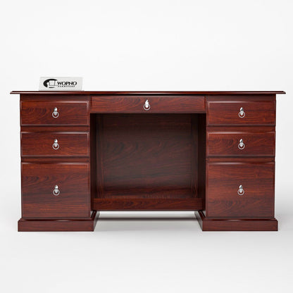 Sornel Solid Sheesham Wood Study Desk (Mahogany Finish)