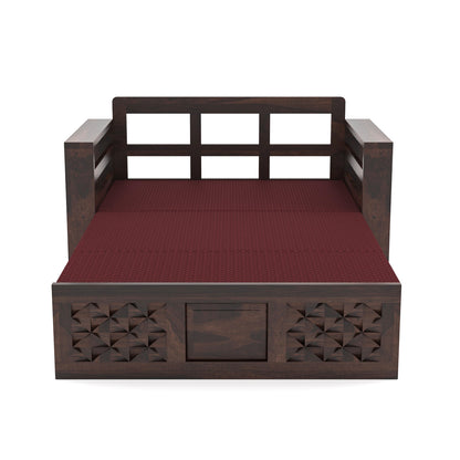 Orvan Solid  Sheesham Wooden 2 Seater diamond Sofa Cum Bed  (Walnut,Finish )