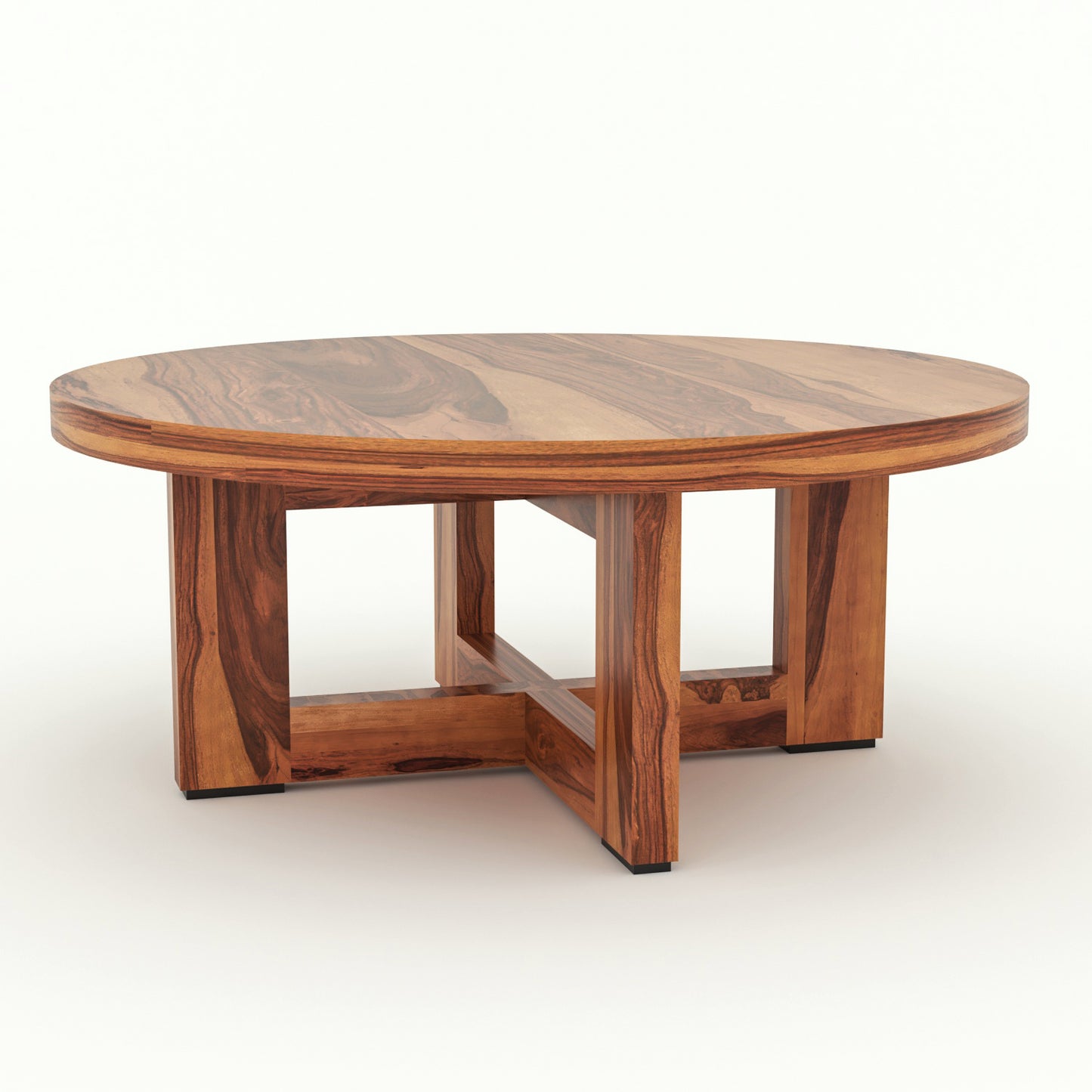 Arven Solid Sheesham Wood Coffee Table (Honey Finish)