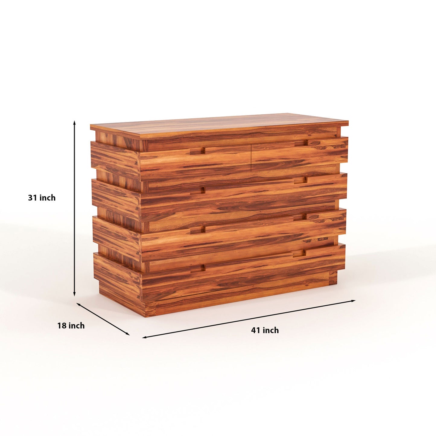 Pivra Solid Sheesham Wood Sideboard and Cabinets (Honey Finish)