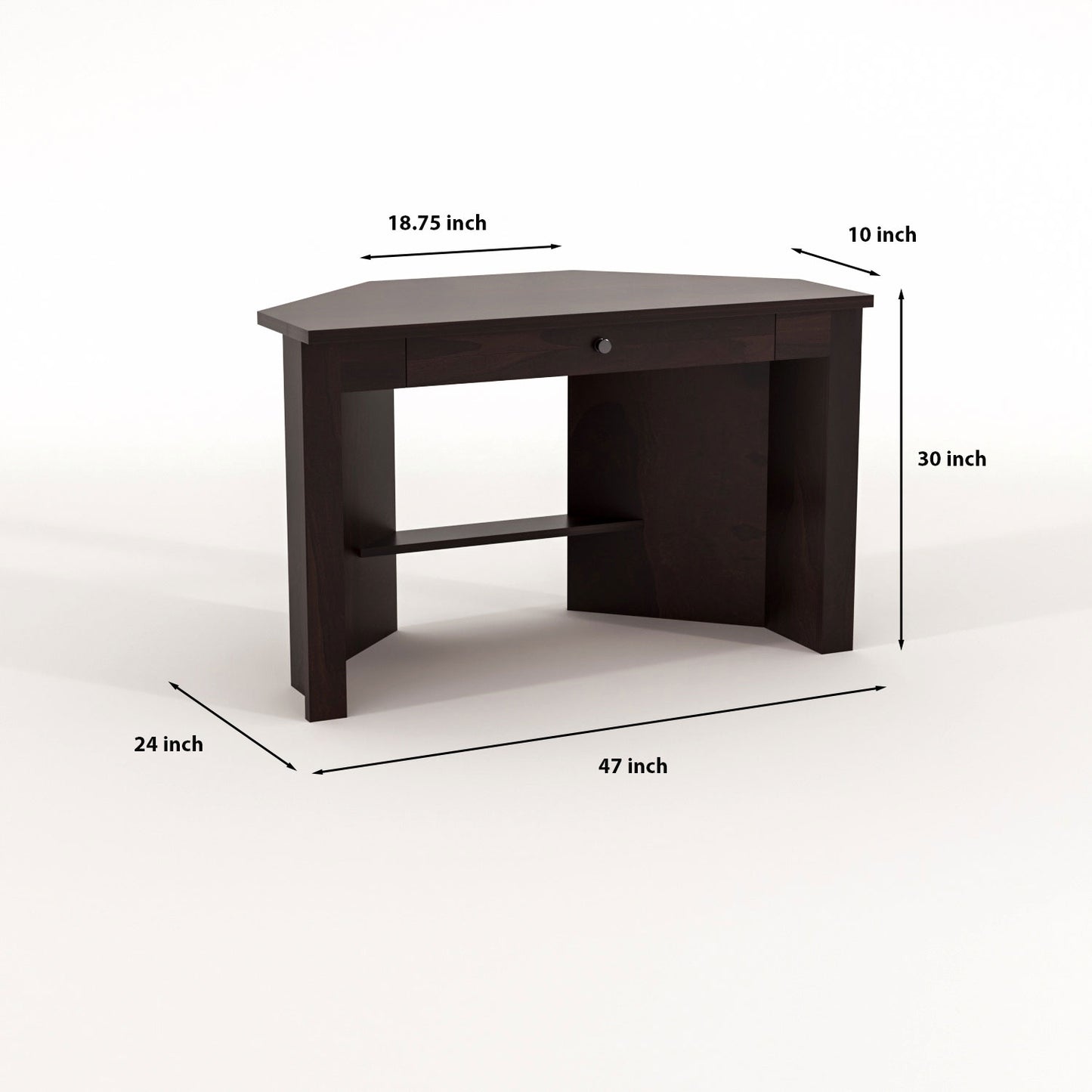 Valric Solid Sheesham Wood Study Desk (Walnut Finish)