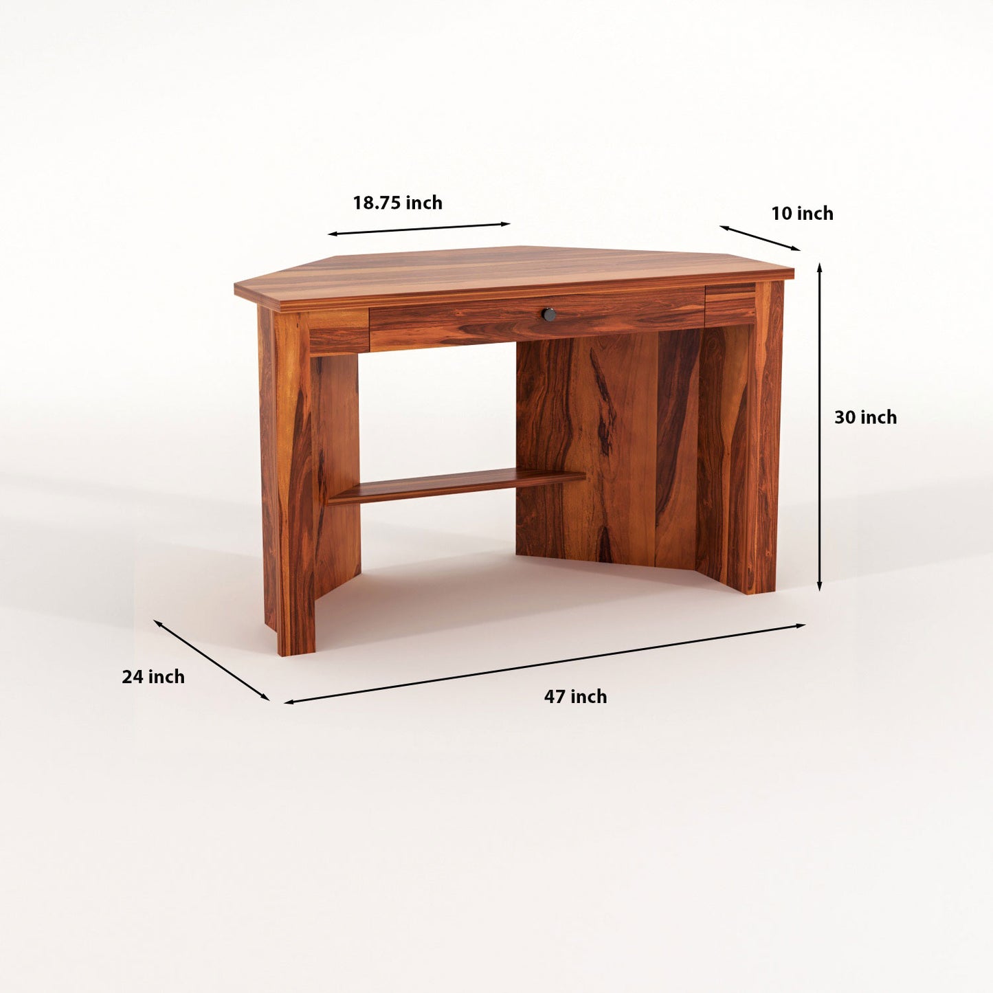 Valric Solid Sheesham Wood Study Desk (Honey Finish)