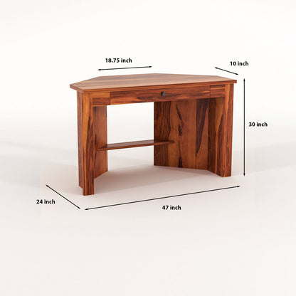 Valric Solid Sheesham Wood Study Desk (Honey Finish)