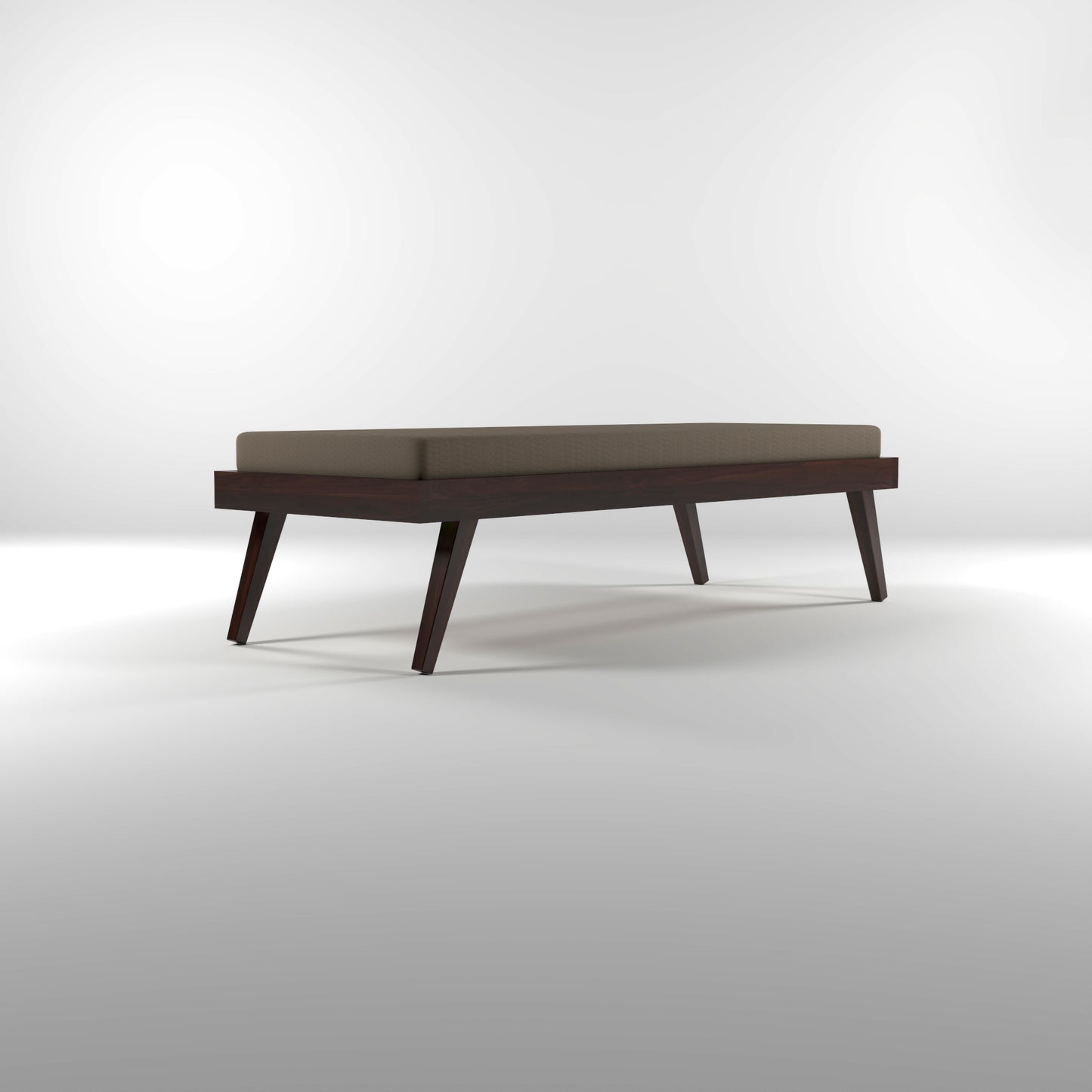 Lomric Solid Sheesham Wood Diwan Bed (Walnut Finish )