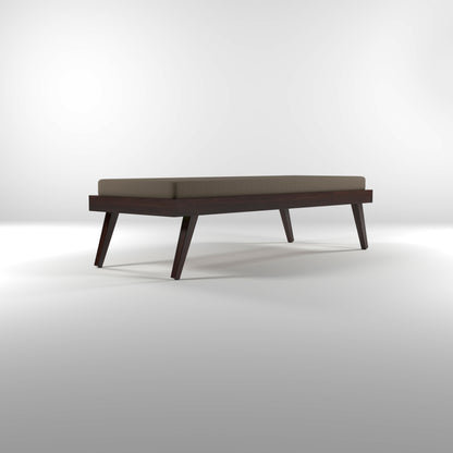 Lomric Solid Sheesham Wood Diwan Bed (Walnut Finish )