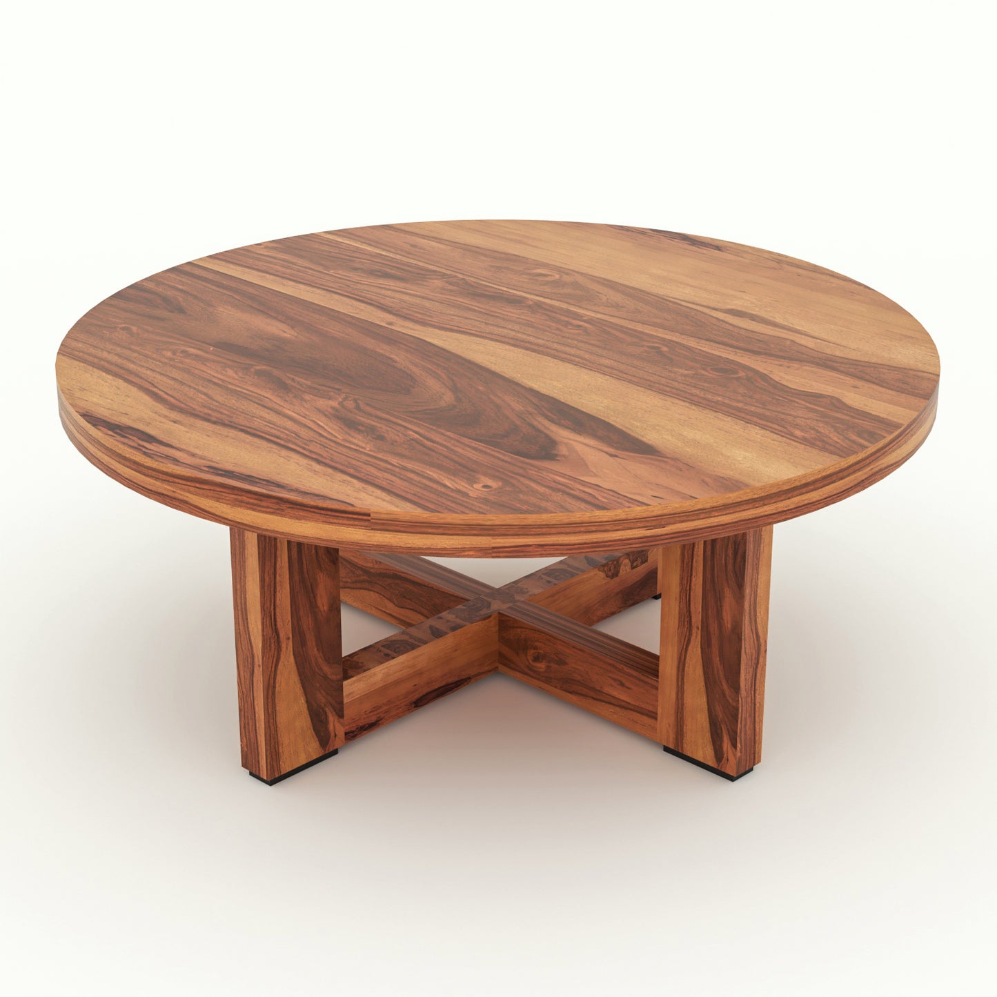 Arven Solid Sheesham Wood Coffee Table (Honey Finish)