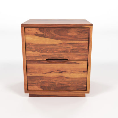 Sovralionor Solid Sheesham Wood Bedside Table (Honey Finish)
