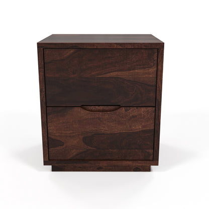 Sovralionor Solid Sheesham Wood Bedside Table (Walnut Finish)