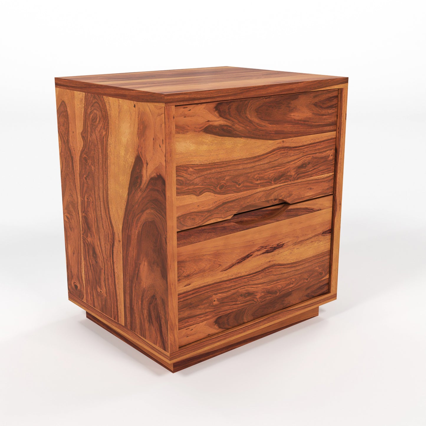 Sovralionor Solid Sheesham Wood Bedside Table (Honey Finish)