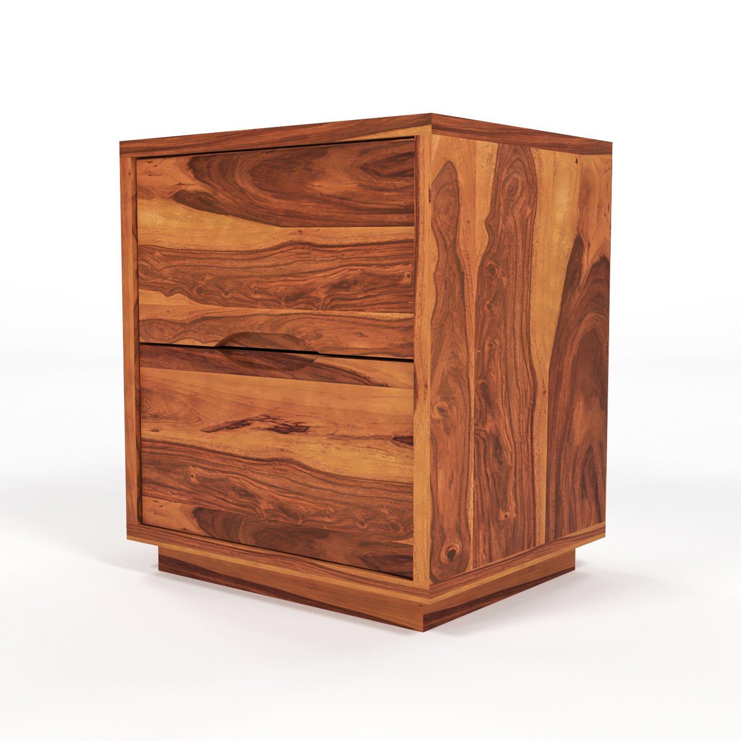 Sovralionor Solid Sheesham Wood Bedside Table (Honey Finish)